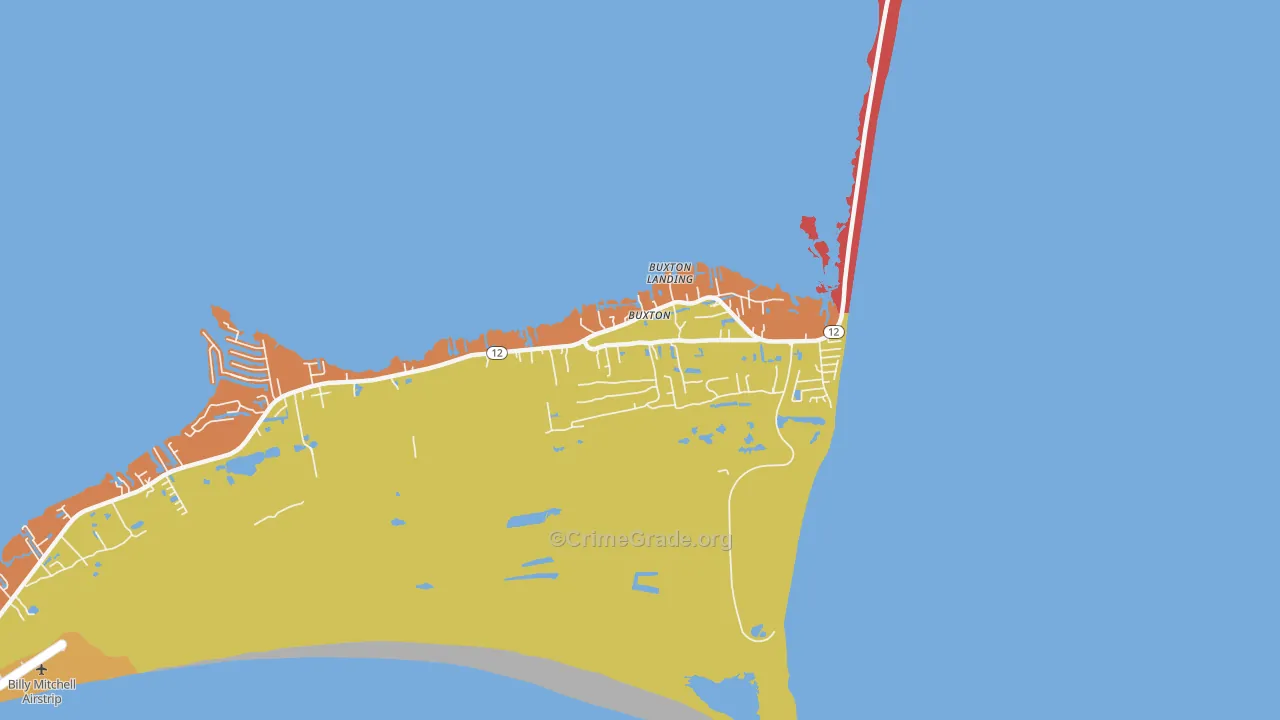 Buxton, NC Map of Vandalism Rates