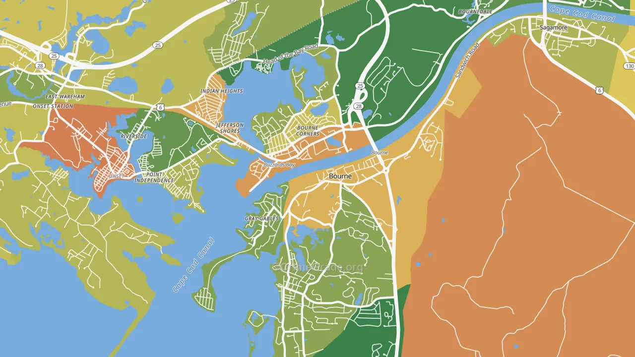 Buzzards Bay, MA Map of Vandalism Rates