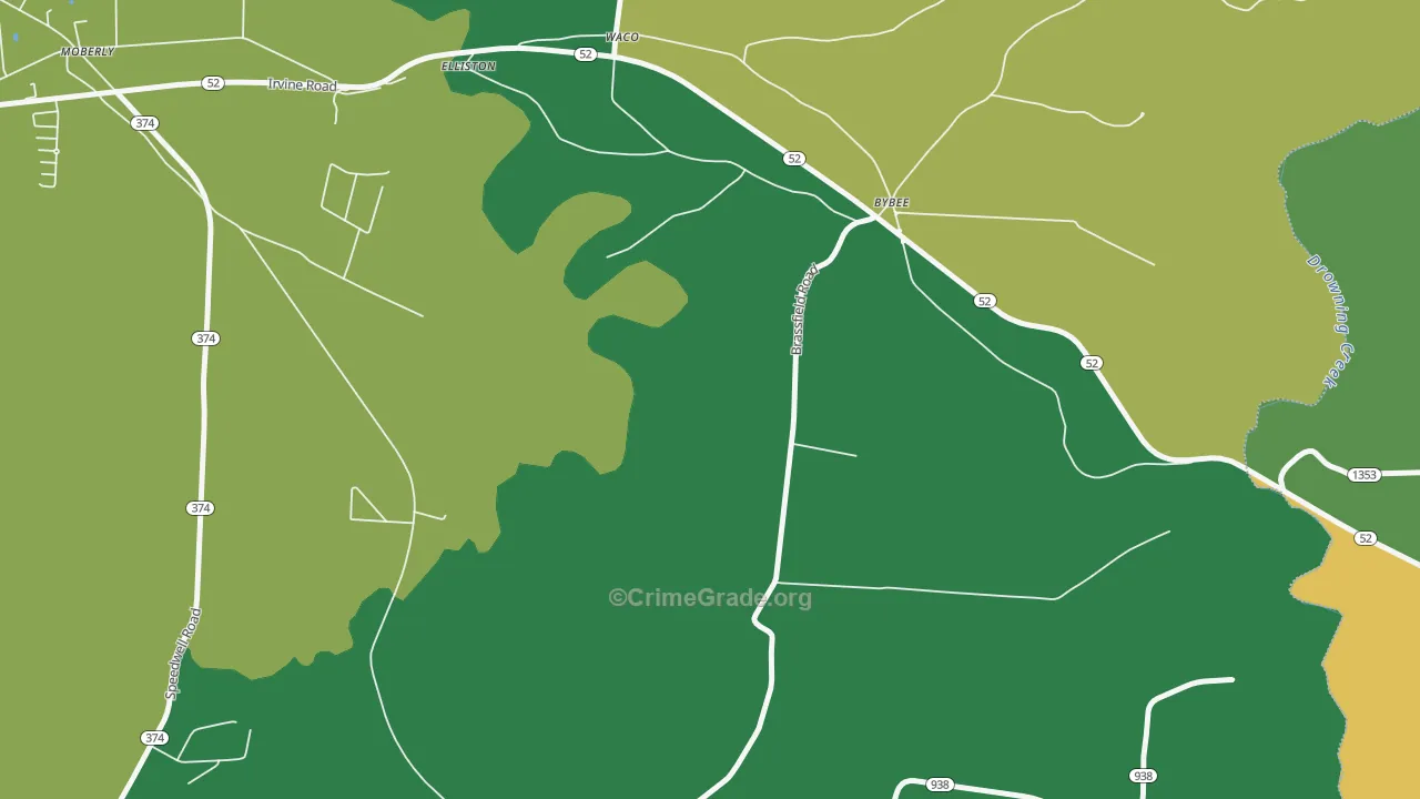 Bybee, KY Map of Vandalism Rates