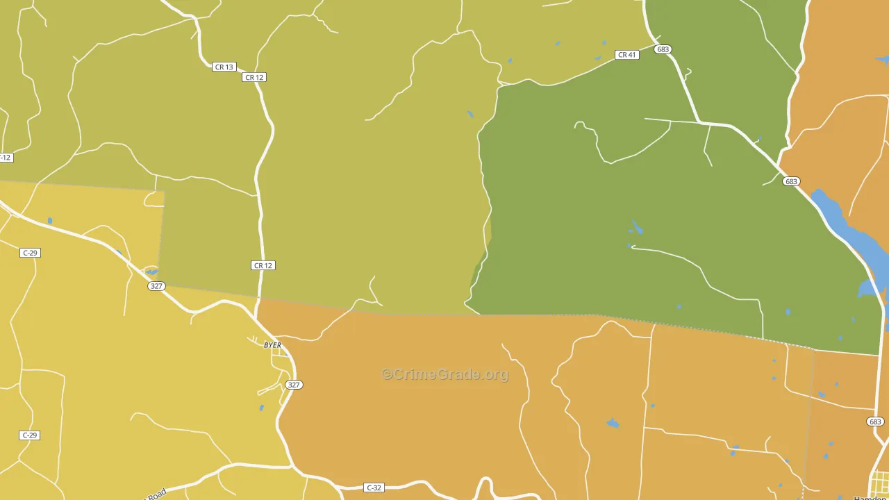 Byer, OH Map of Vandalism Rates