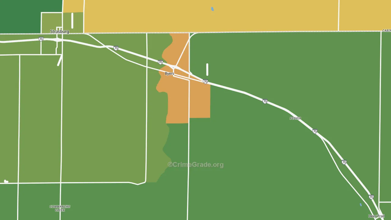 Byers, CO Map of Vandalism Rates