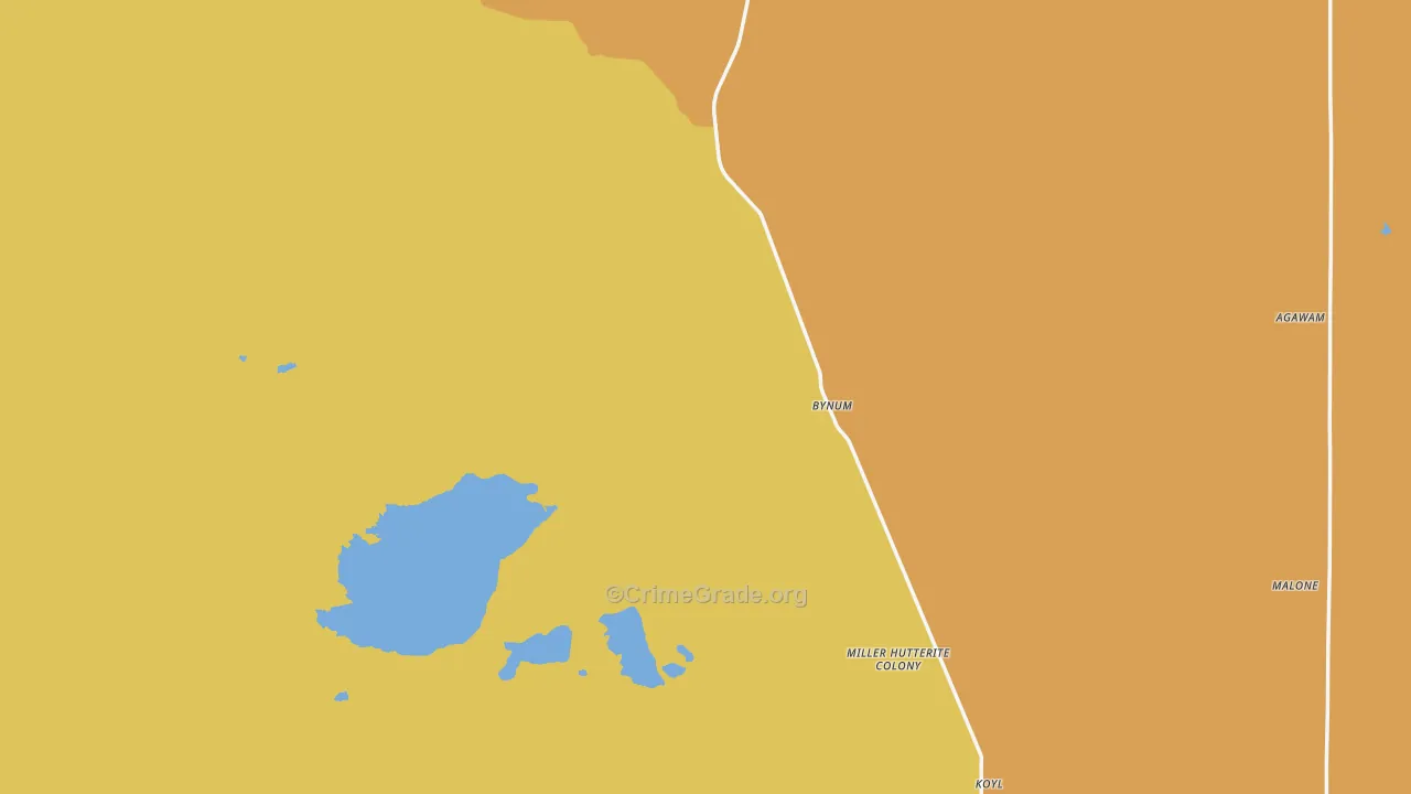 Bynum, MT Map of Vandalism Rates