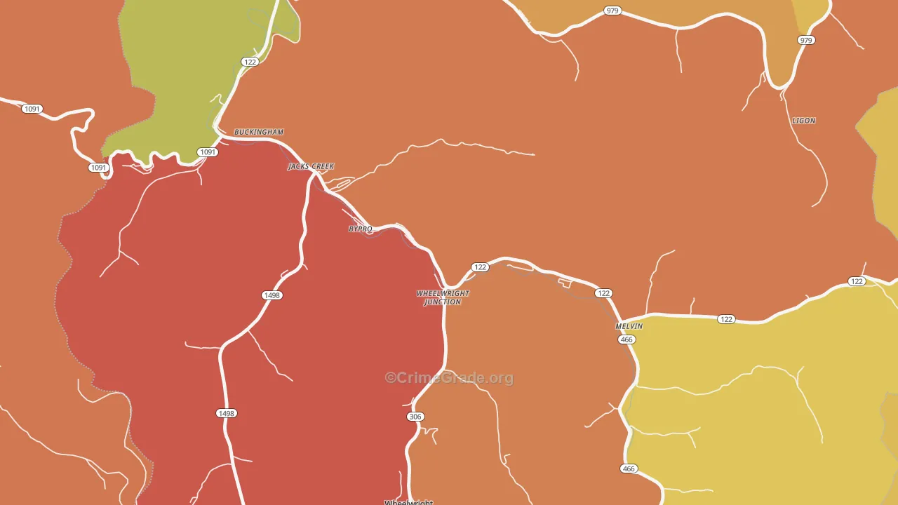Bypro, KY Map of Vandalism Rates