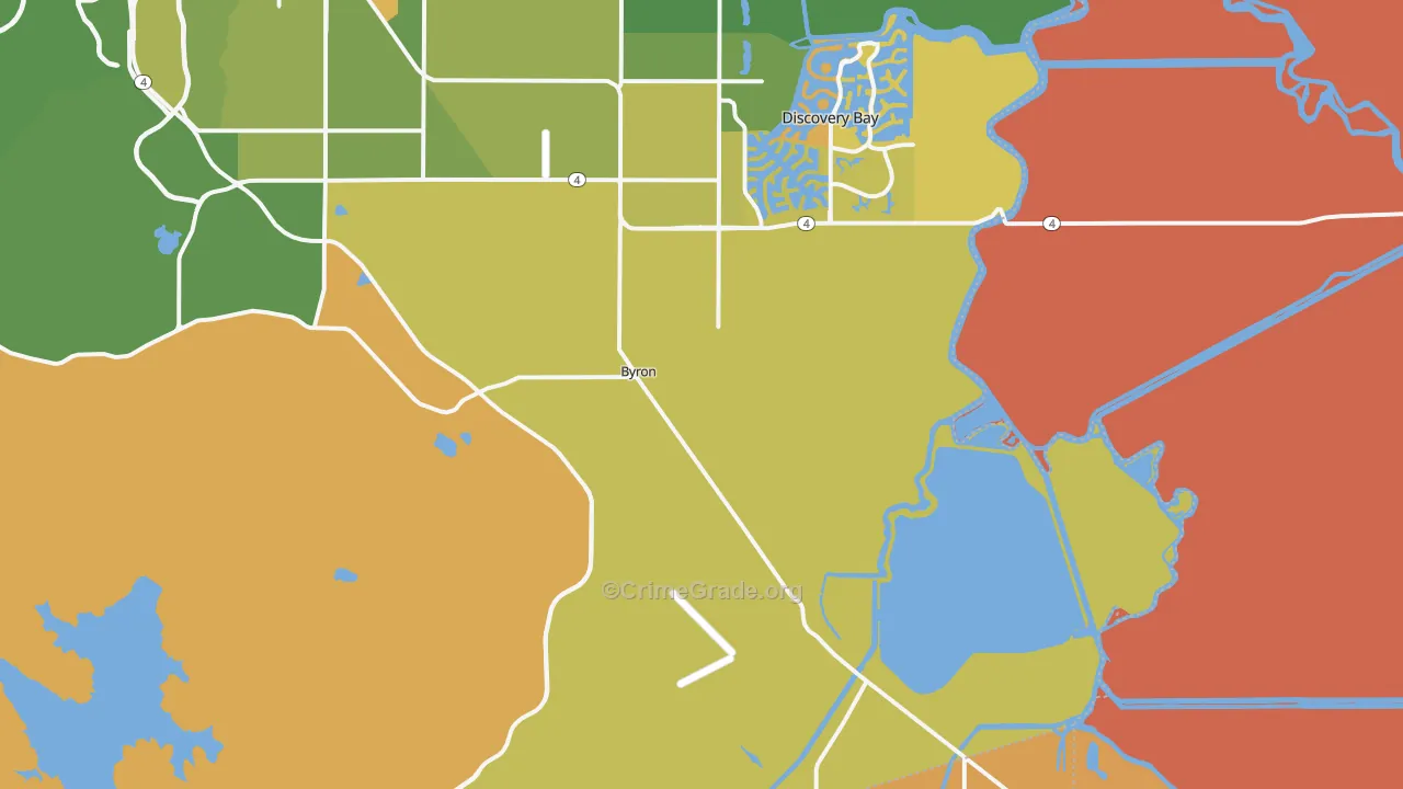 Byron, CA Map of Vandalism Rates