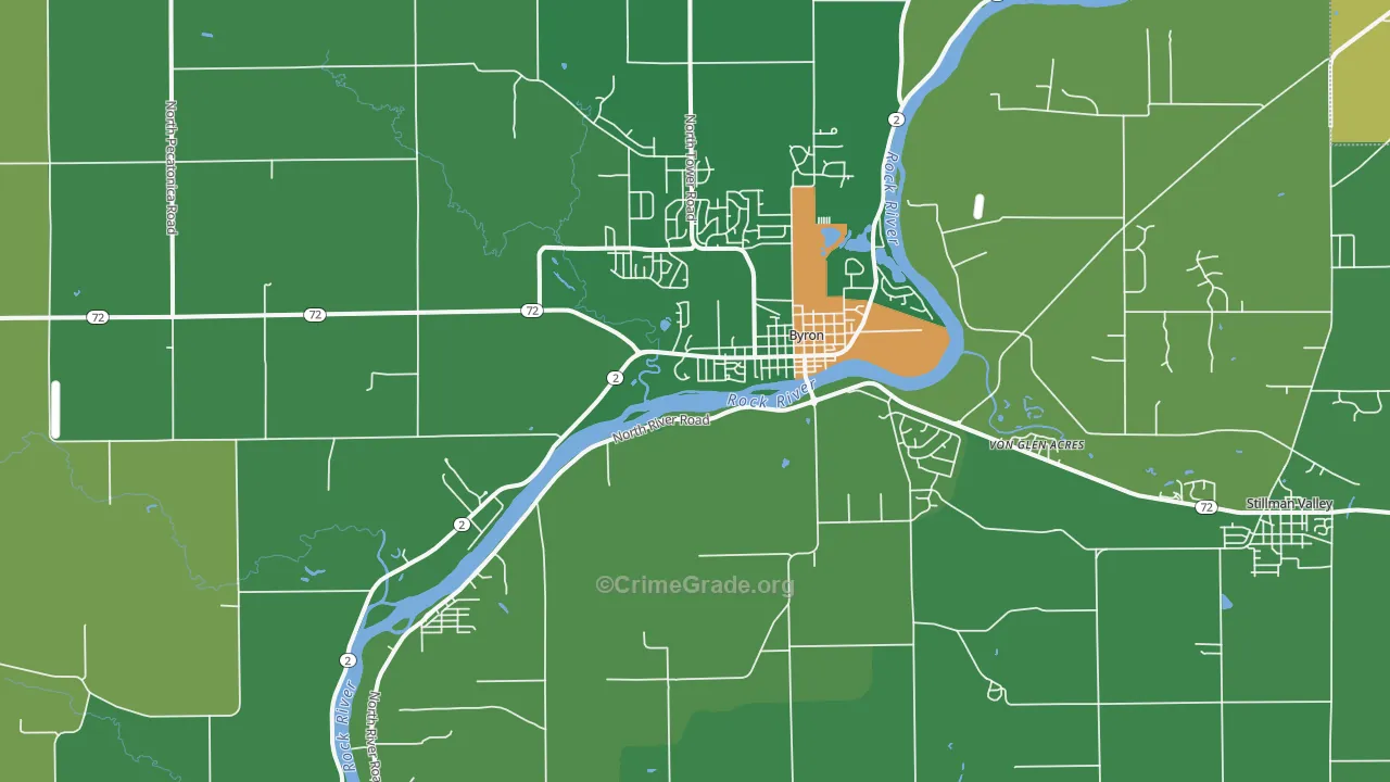 Byron, IL Map of Vandalism Rates