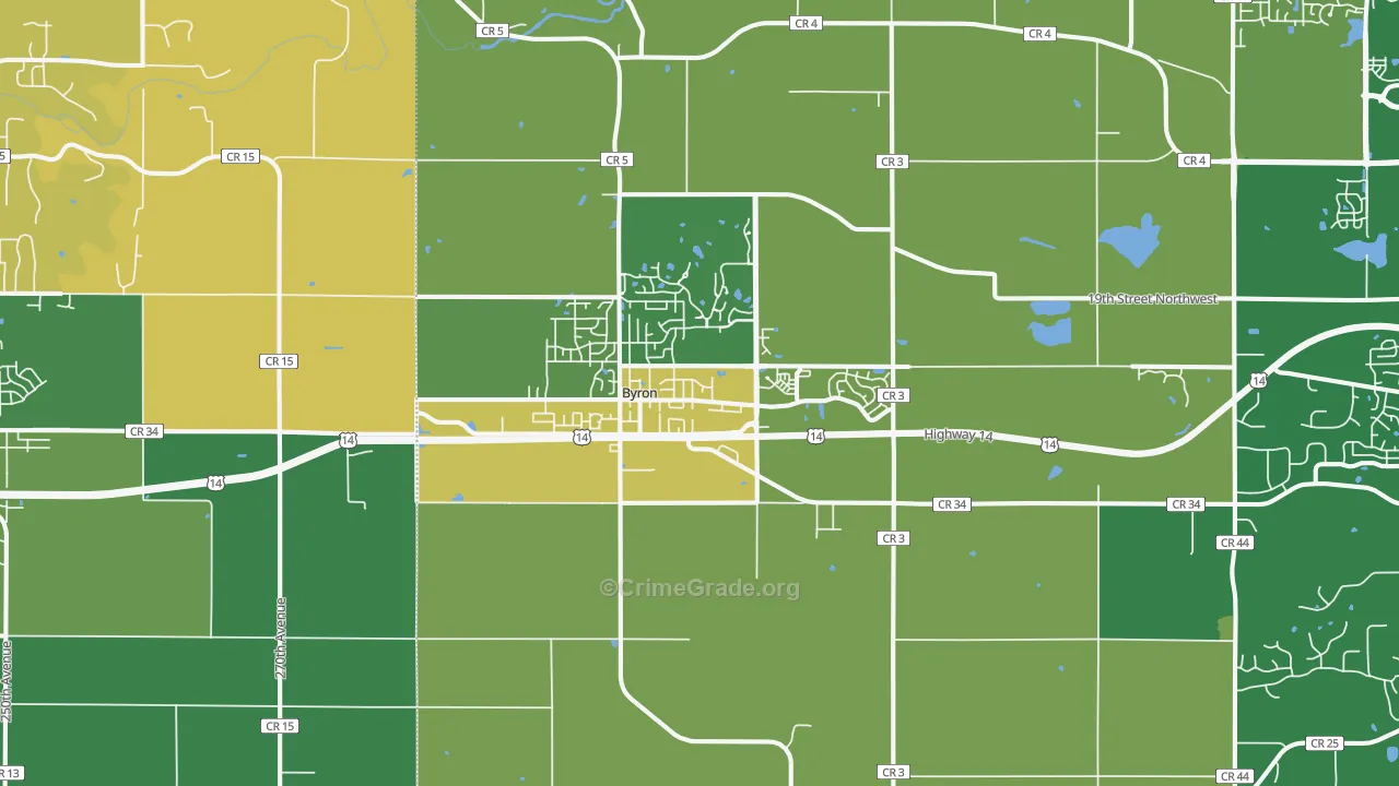 Byron, MN Map of Vandalism Rates