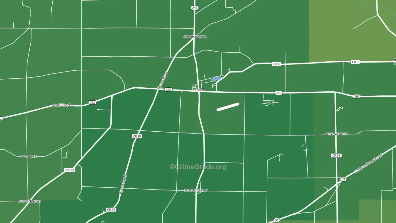 Byron, NY Map of Vandalism Rates