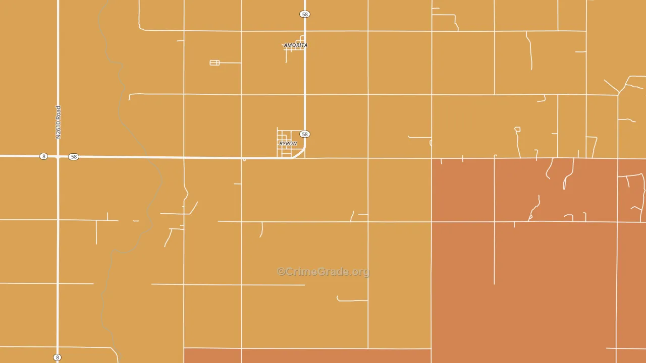 Byron, OK Map of Vandalism Rates