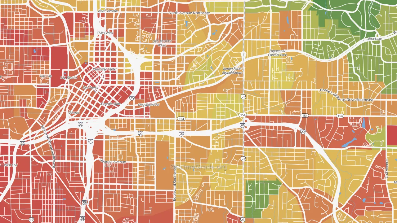 Cabbage Town, Atlanta, GA Map of Vandalism Rates