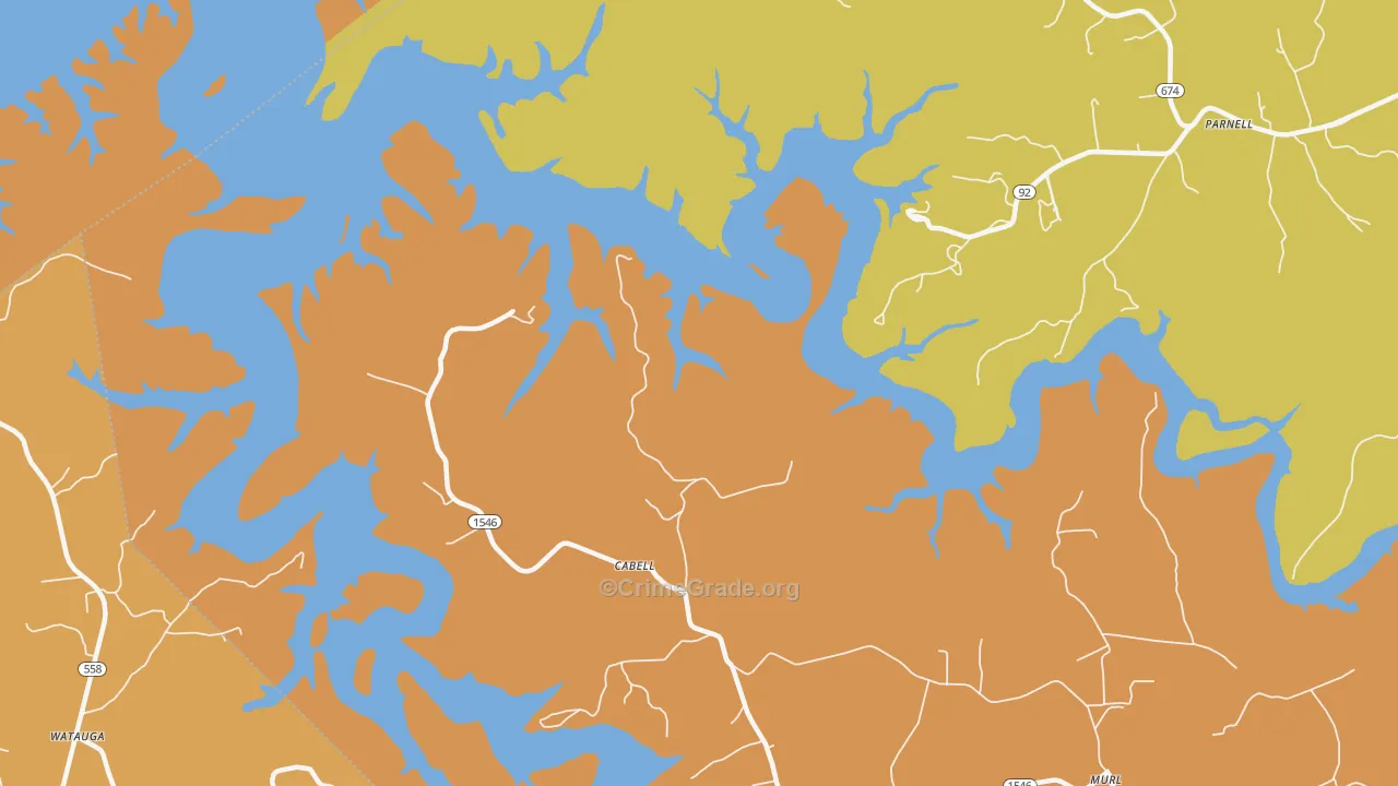 Cabell, KY Map of Vandalism Rates
