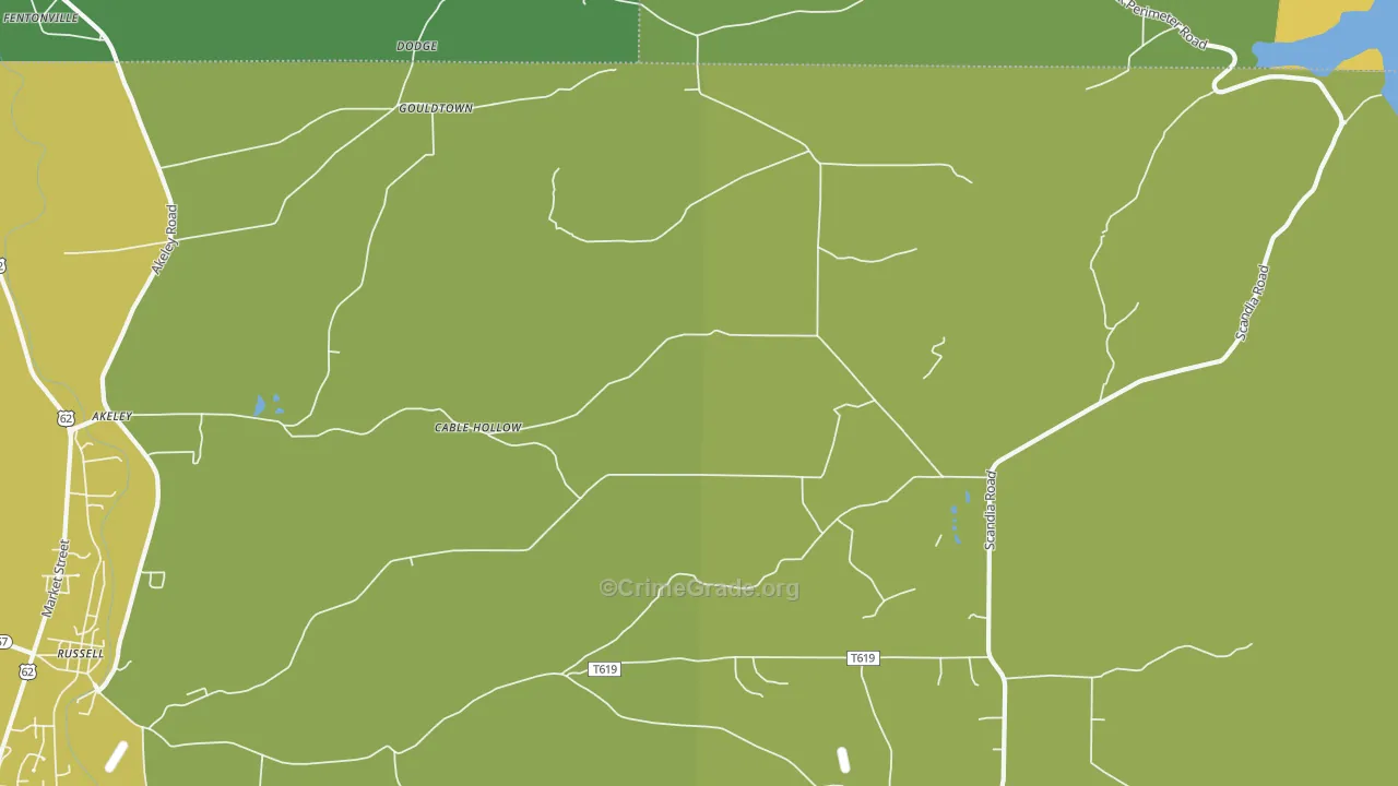 Cable Hollow, PA Map of Vandalism Rates