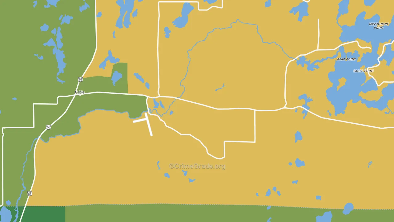Cable, WI Map of Vandalism Rates