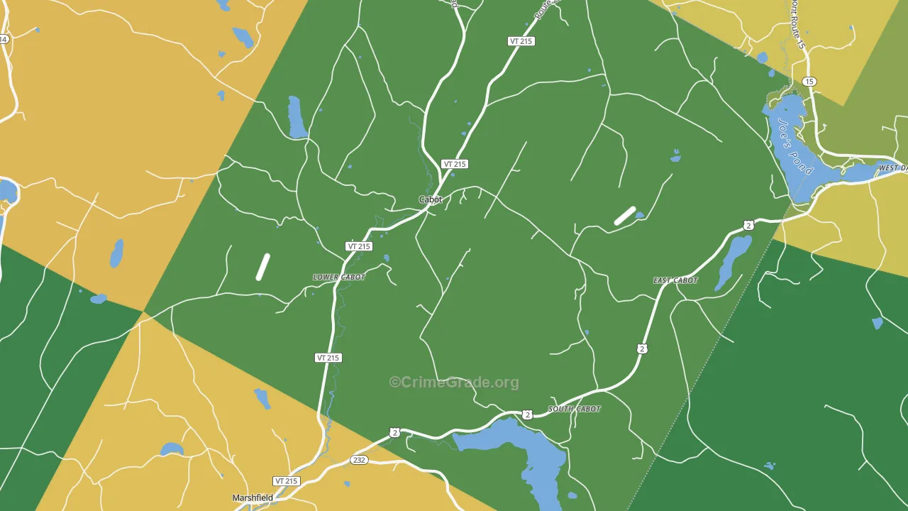 Cabot, VT Map of Vandalism Rates