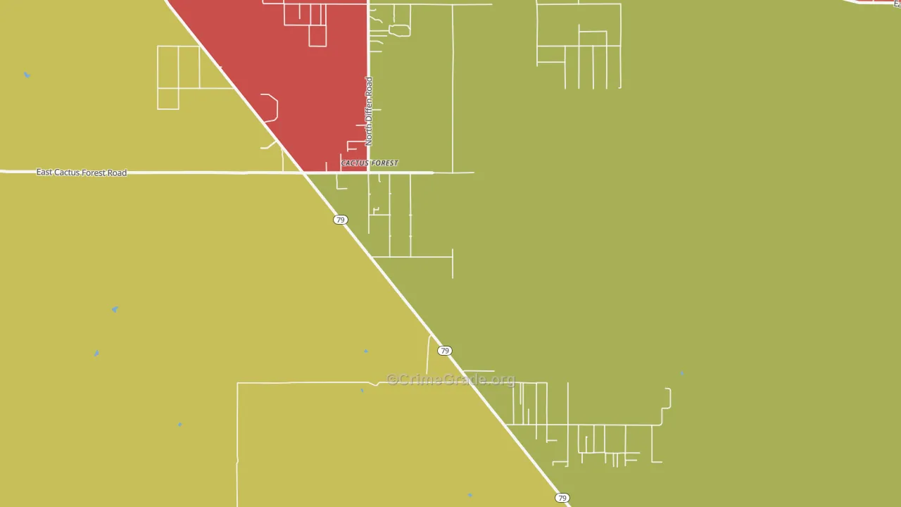 Cactus Forest, AZ Map of Vandalism Rates