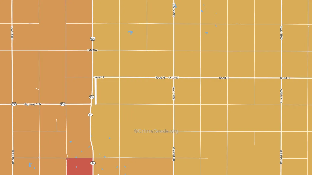 Cadams, NE Map of Vandalism Rates