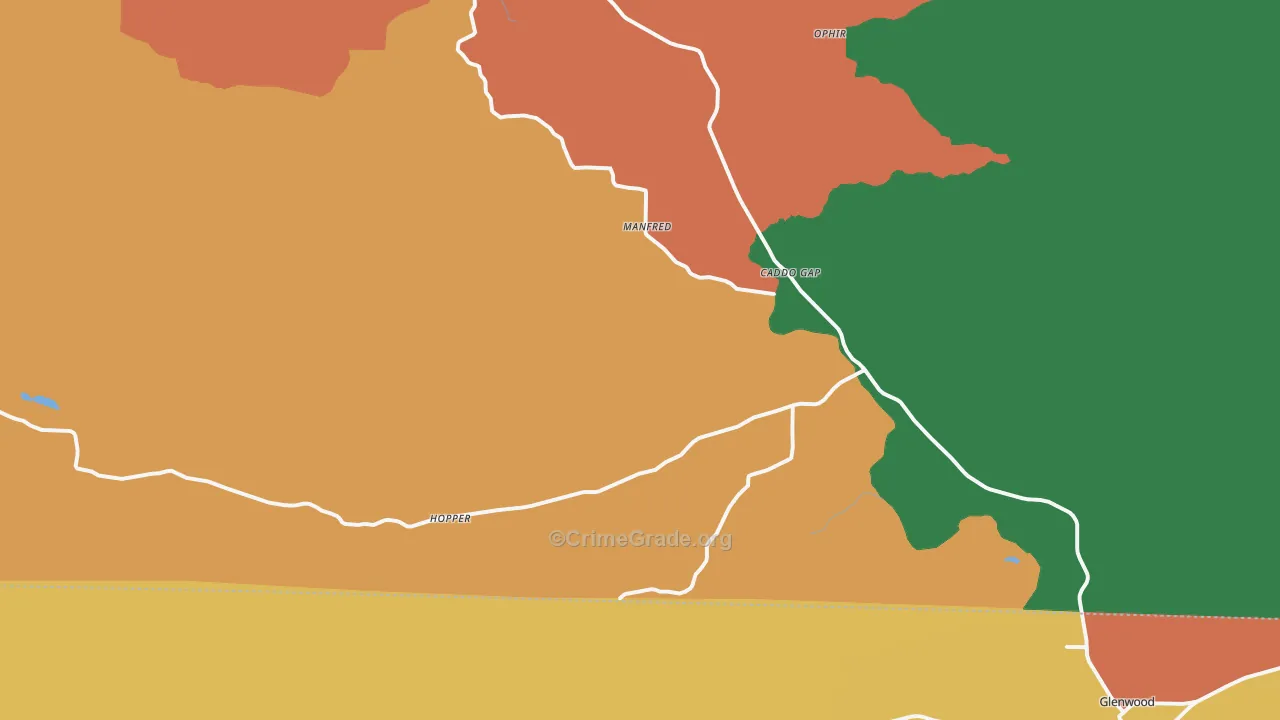 Caddo Gap, AR Map of Vandalism Rates