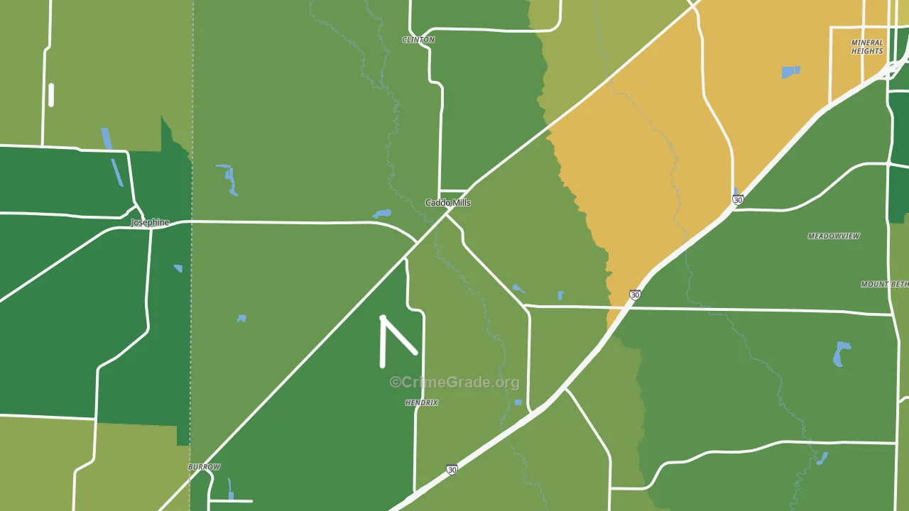 Caddo Mills, TX Map of Vandalism Rates