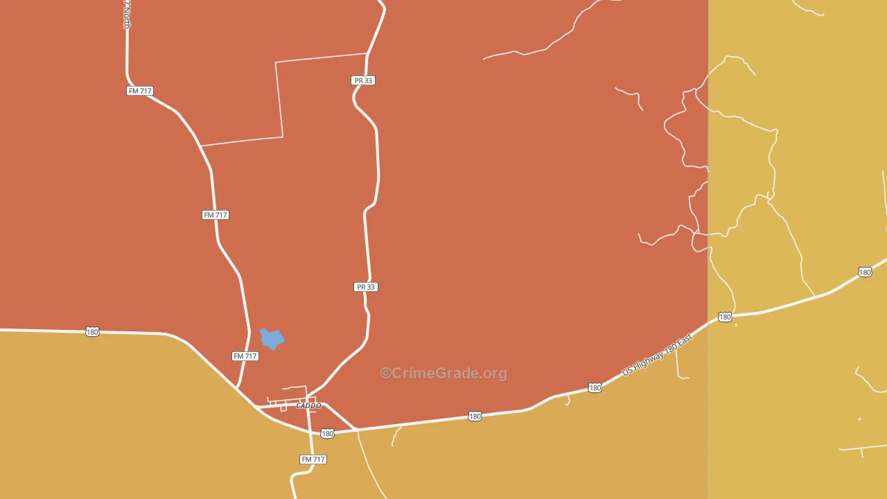 Caddo, TX Map of Vandalism Rates