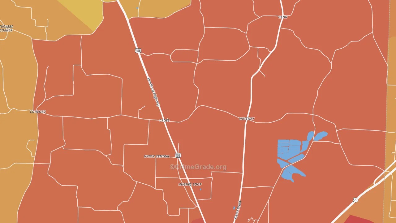 Cades, TN Map of Vandalism Rates