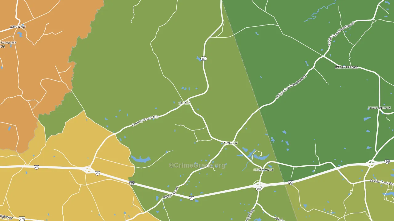 Cadley, GA Map of Vandalism Rates