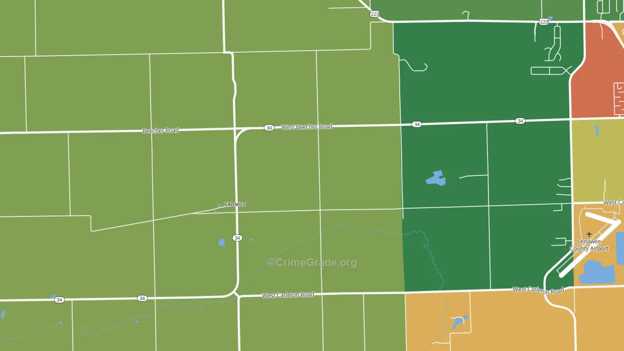 Cadmus, MI Map of Vandalism Rates