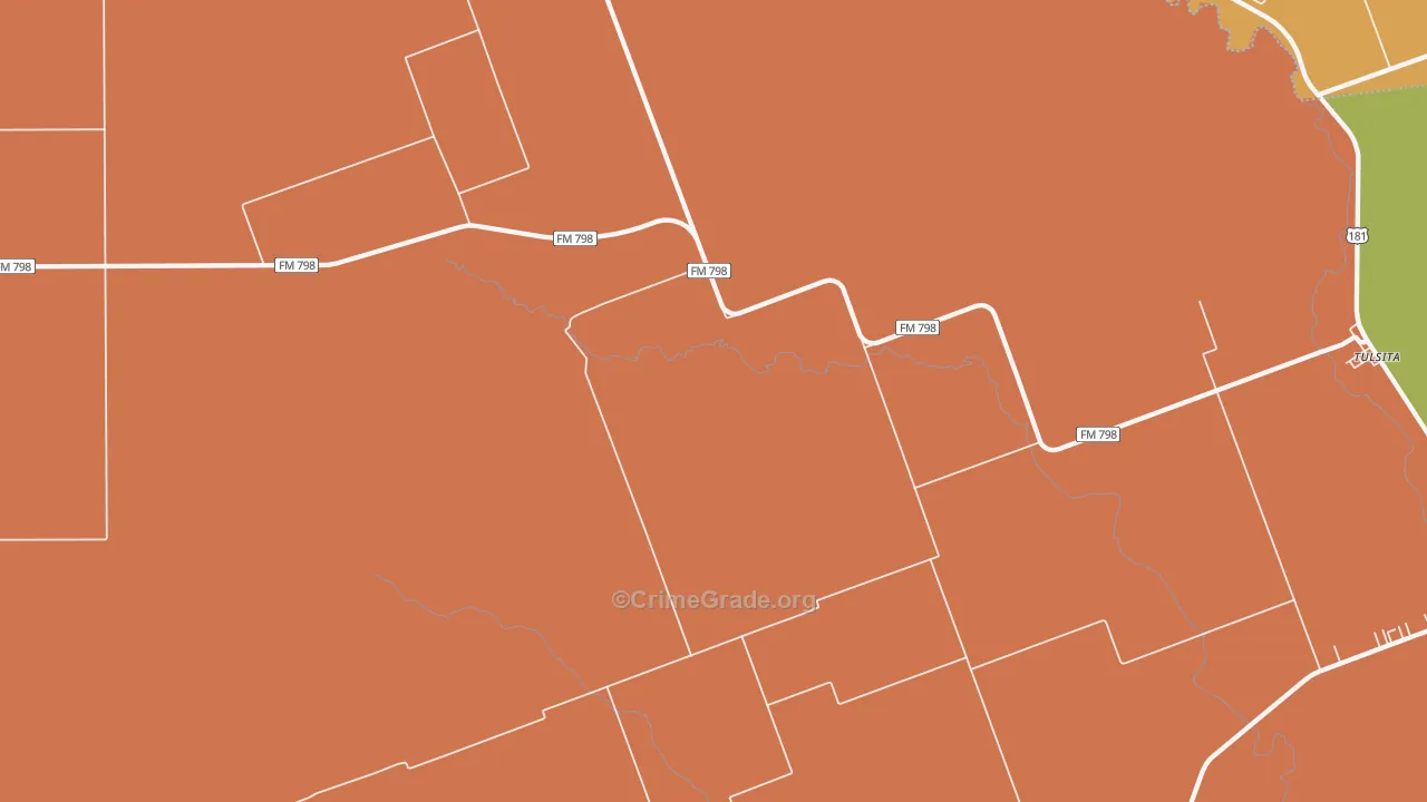 Caesar, TX Map of Vandalism Rates