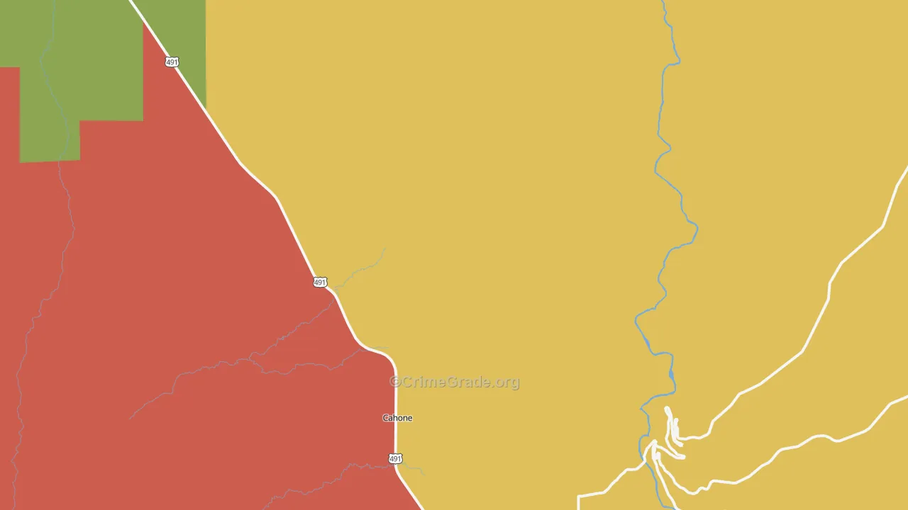 Cahone, CO Map of Vandalism Rates