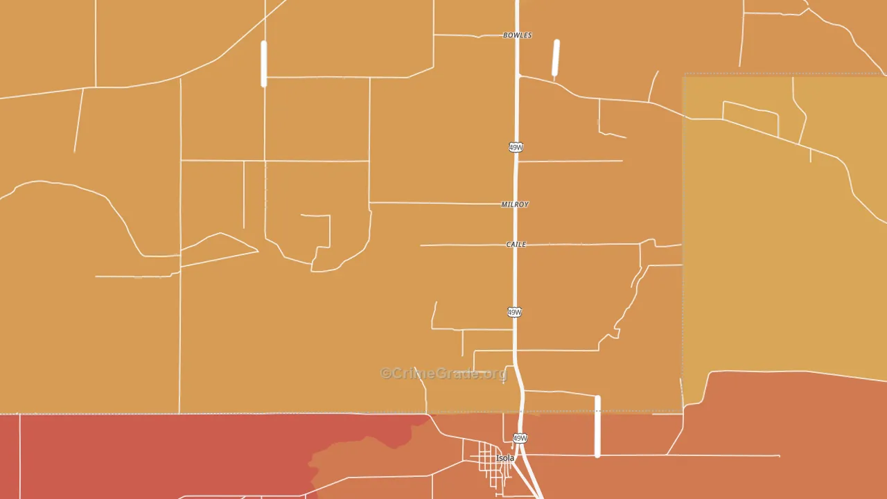 Caile, MS Map of Vandalism Rates