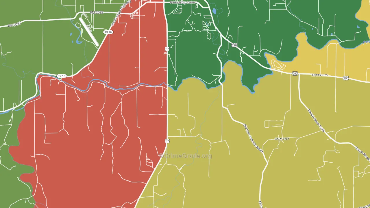 Cain City, TX Map of Vandalism Rates