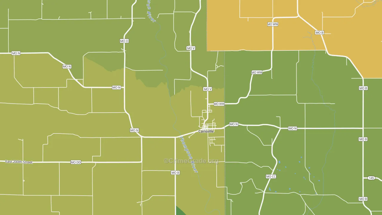 Cainsville, MO Map of Vandalism Rates