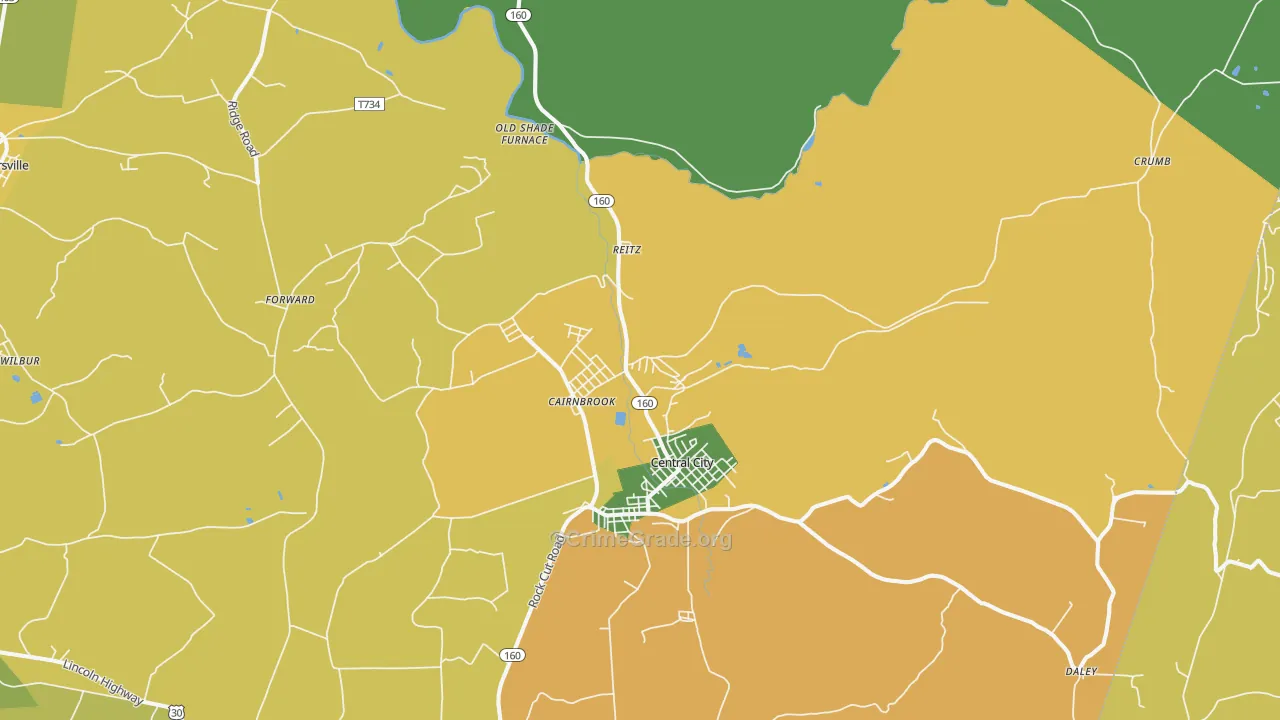 Cairnbrook, PA Map of Vandalism Rates