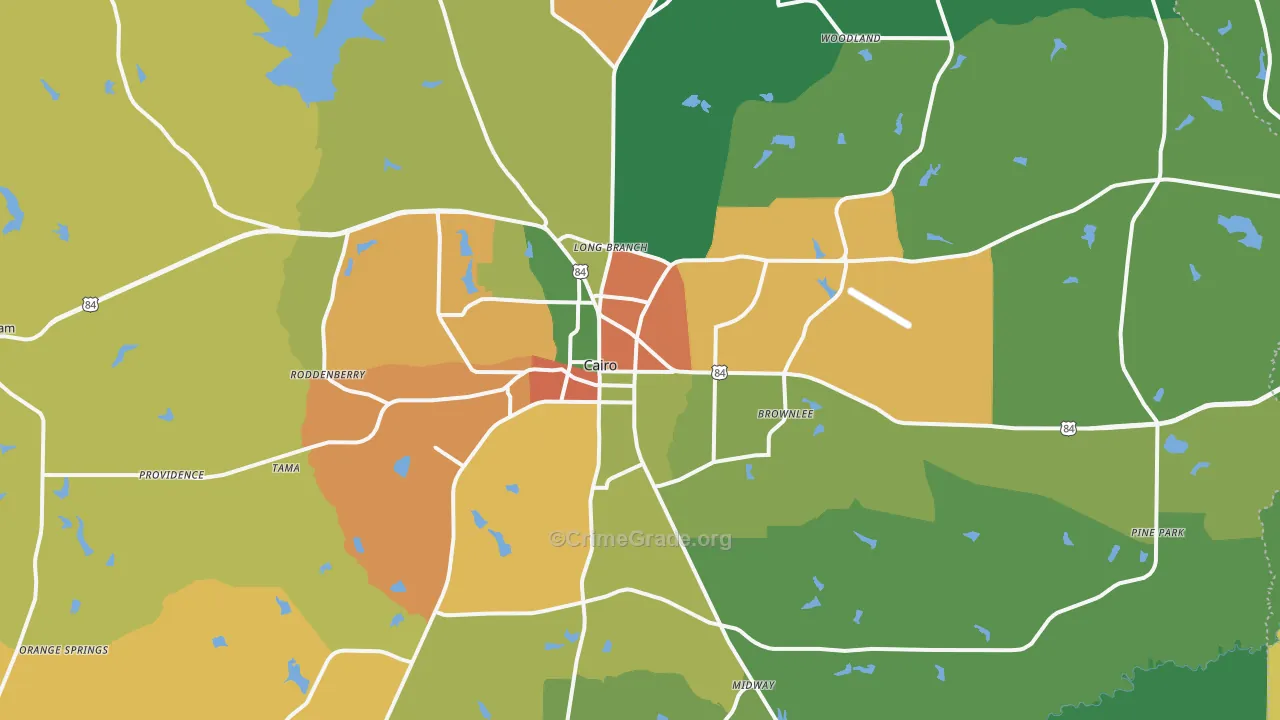 Cairo, GA Map of Vandalism Rates