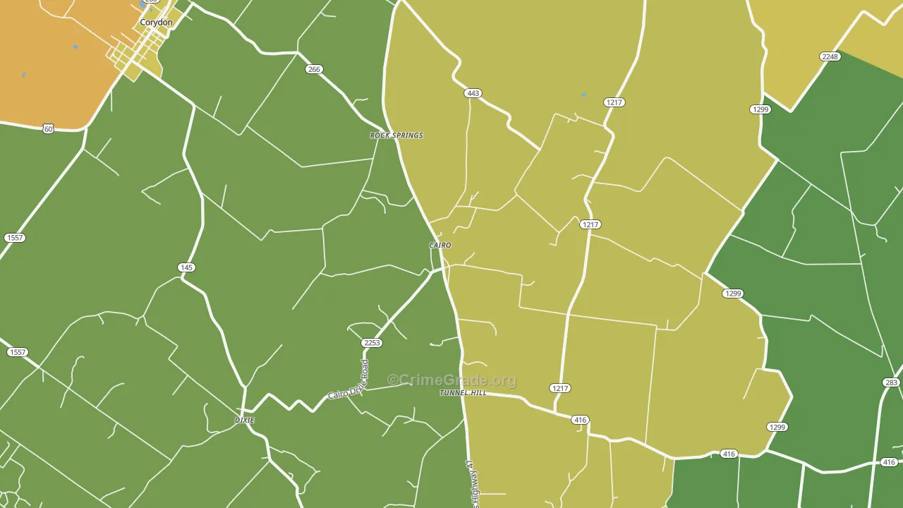 Cairo, KY Map of Vandalism Rates