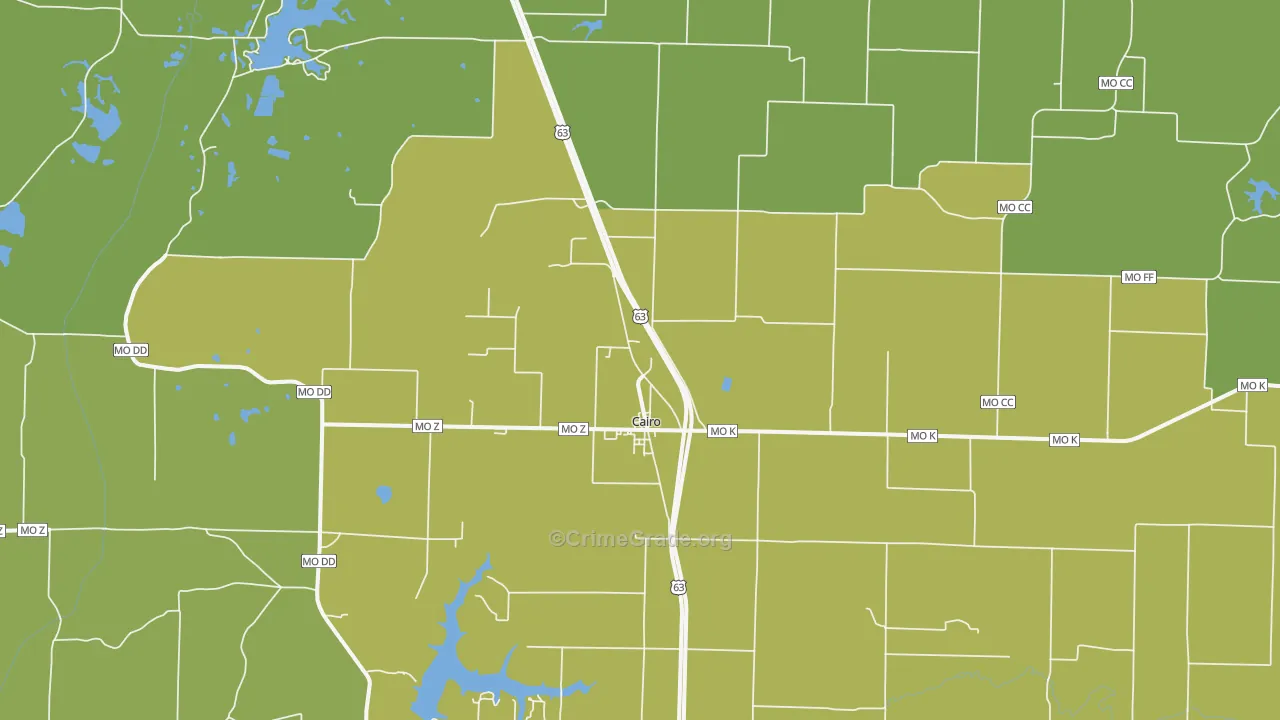 Cairo, MO Map of Vandalism Rates