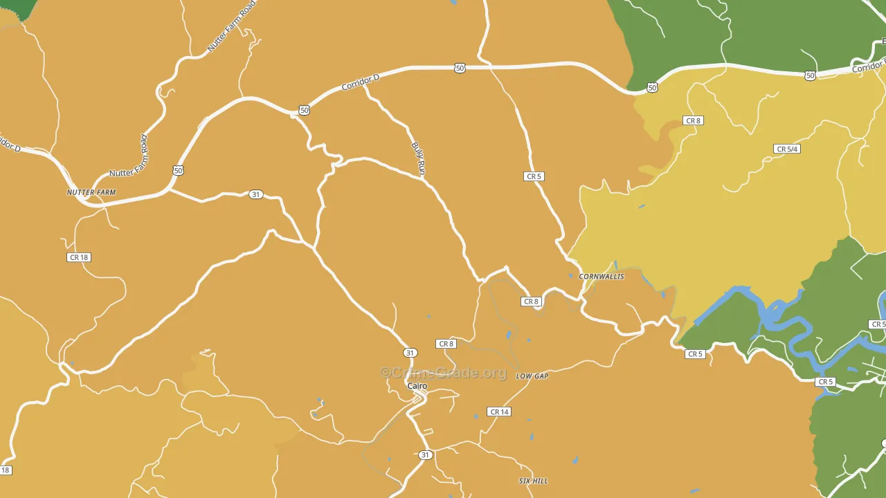 Cairo, WV Map of Vandalism Rates