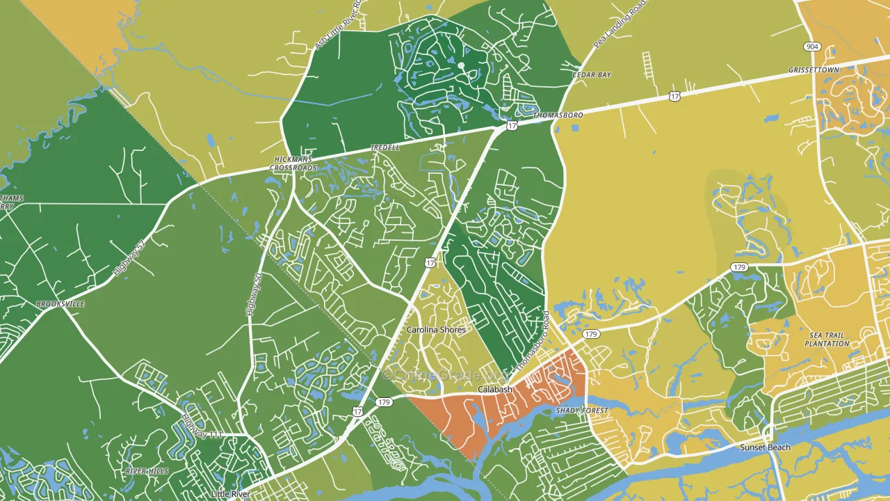 Calabash, NC Map of Vandalism Rates
