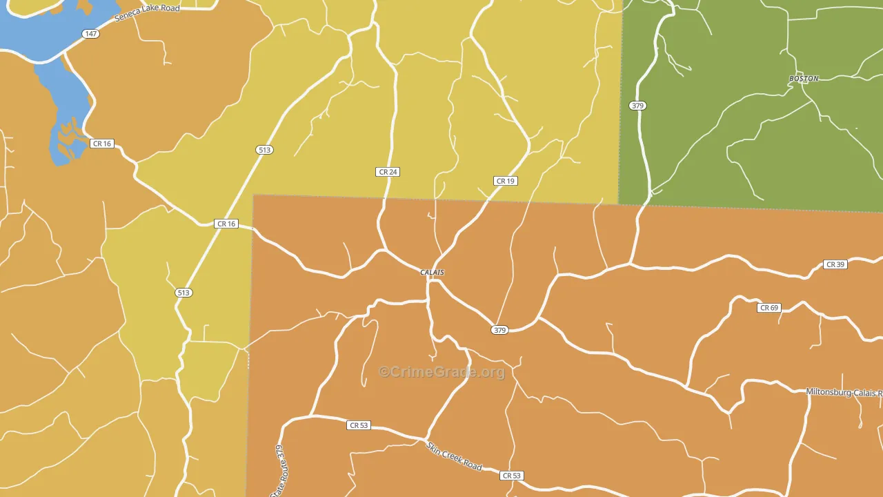 Calais, OH Map of Vandalism Rates