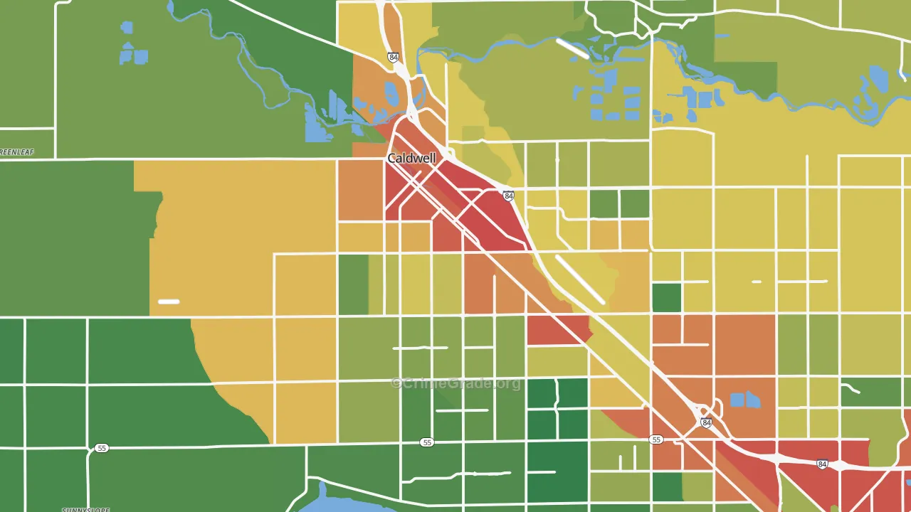 Caldwell, ID Map of Vandalism Rates