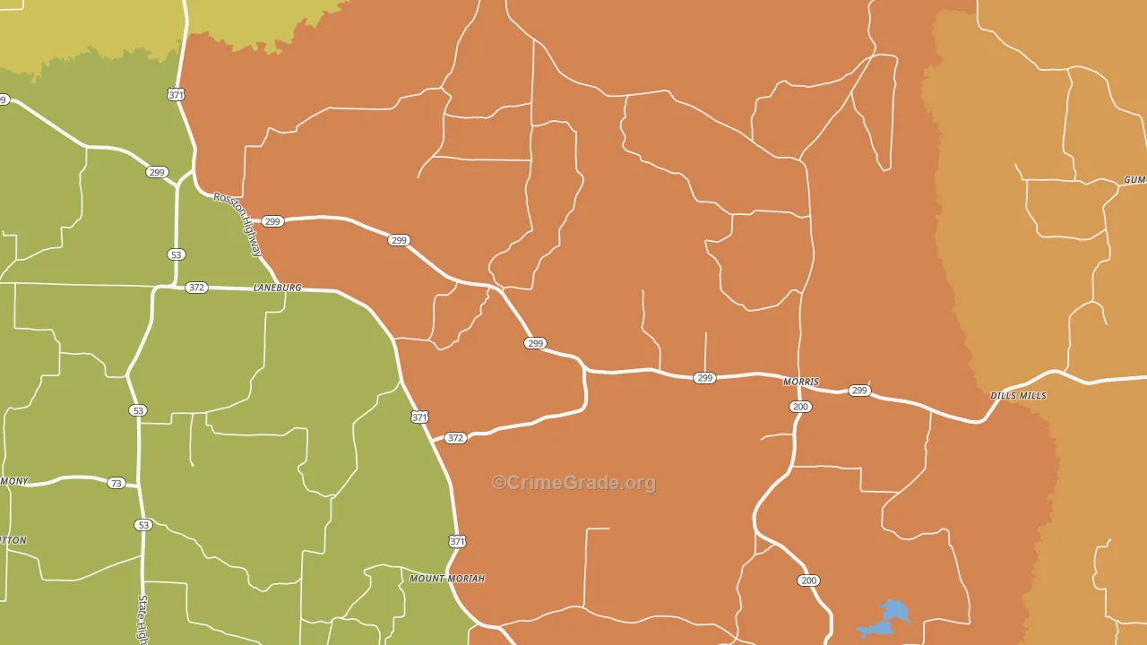 Cale, AR Map of Vandalism Rates