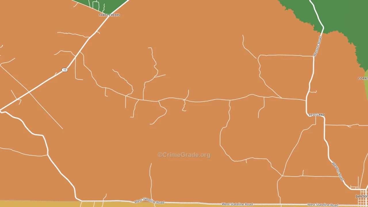 Caledonia, AR Map of Vandalism Rates