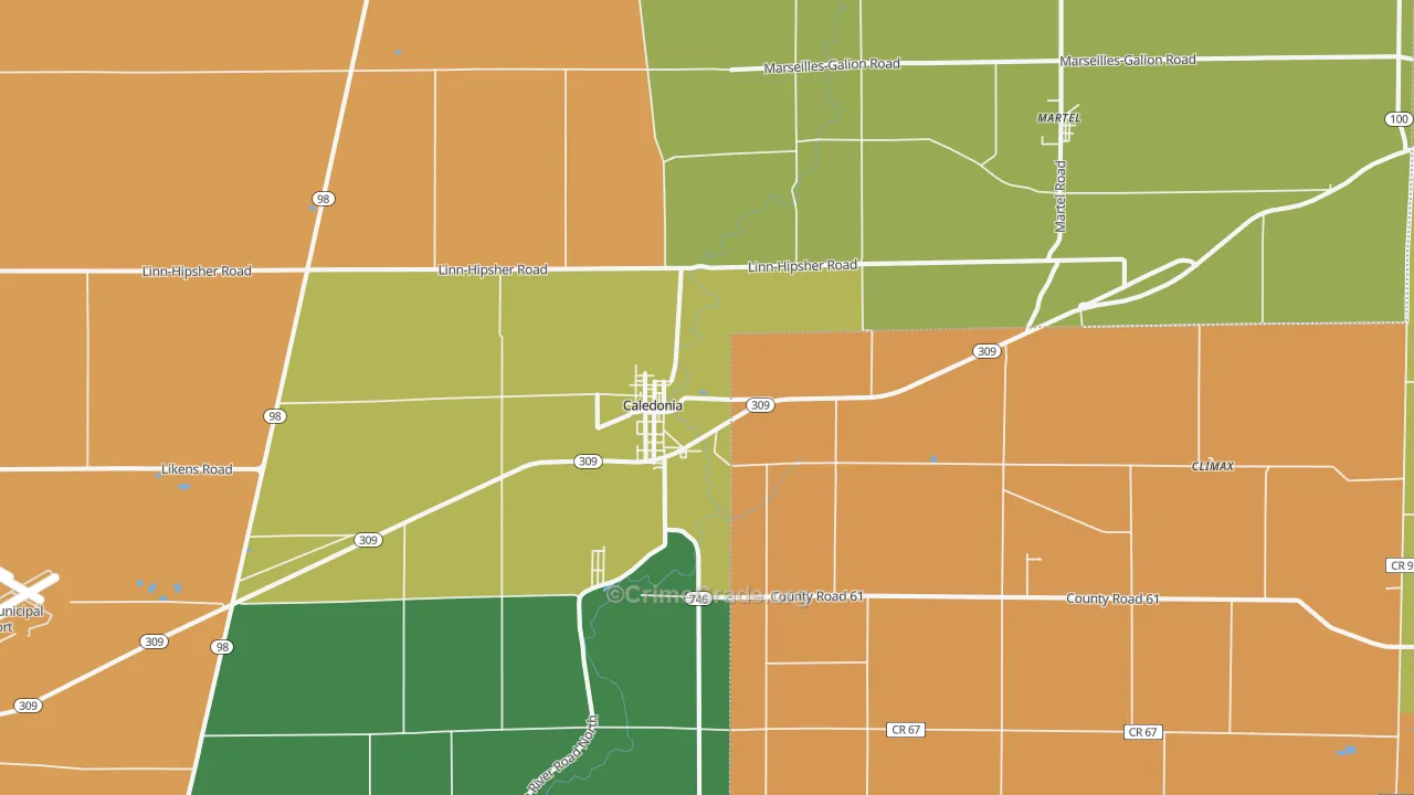 Caledonia, OH Map of Vandalism Rates