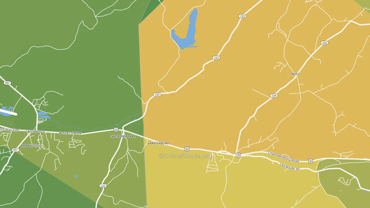 Caledonia Park, PA Map of Vandalism Rates