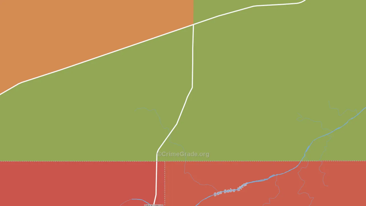 Calf Creek, TX Map of Vandalism Rates