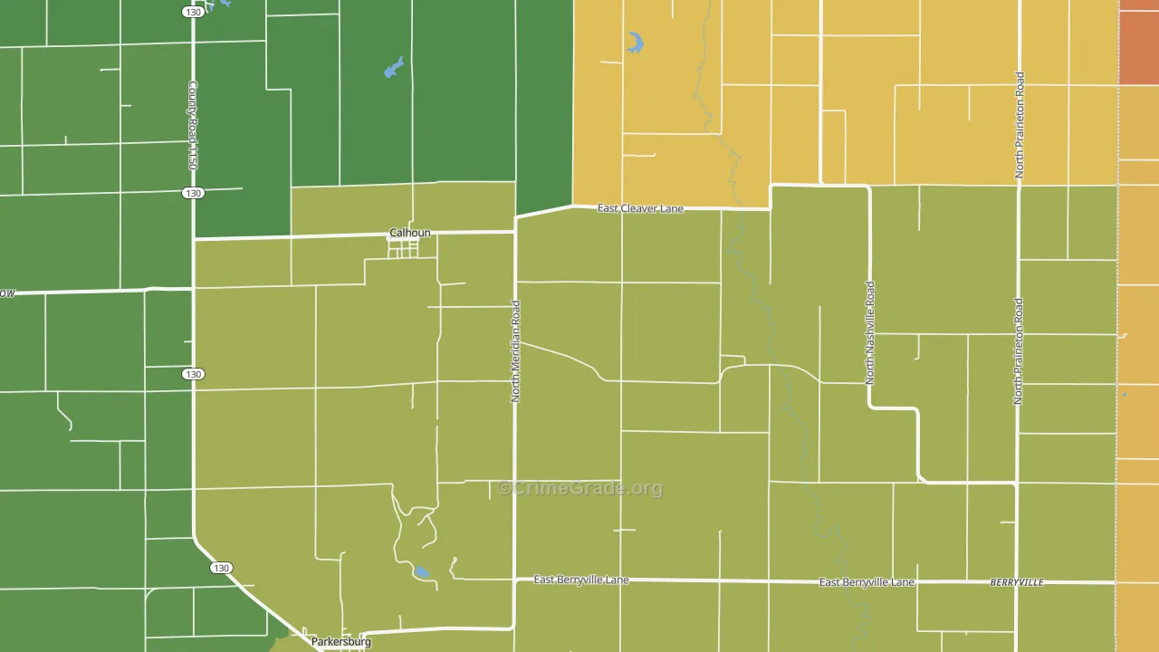 Calhoun, IL Map of Vandalism Rates