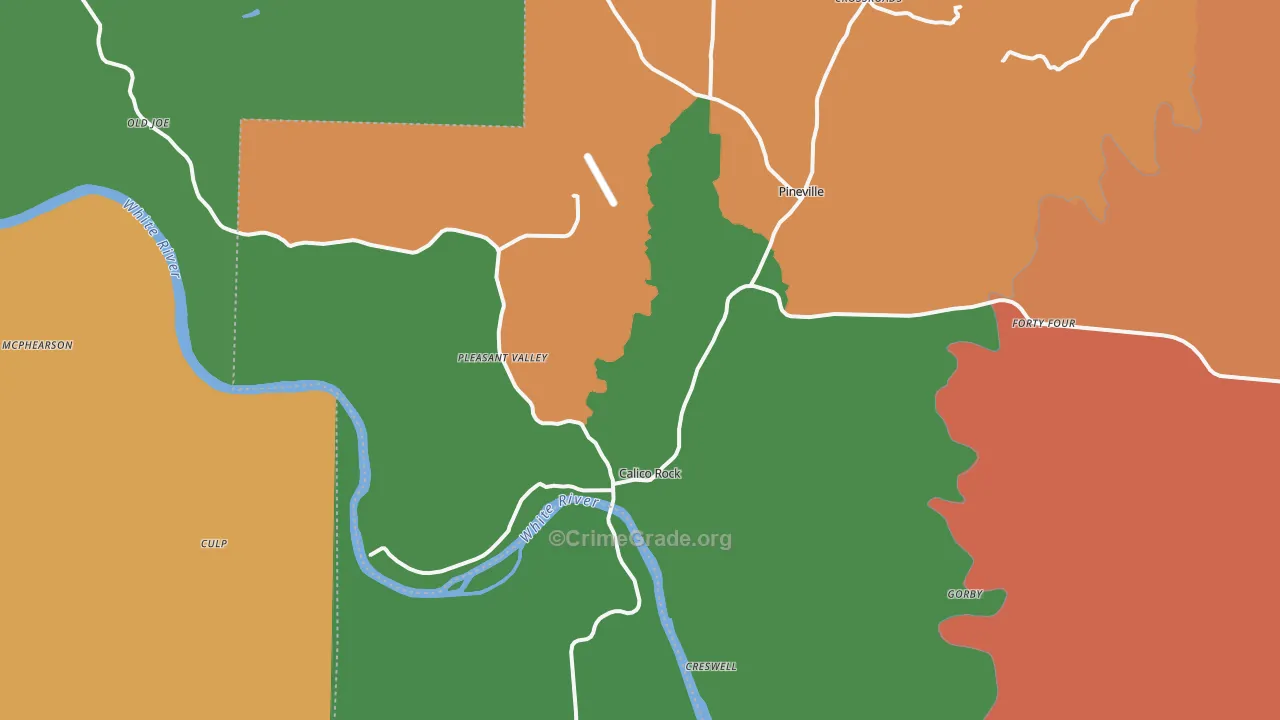 Calico Rock, AR Map of Vandalism Rates