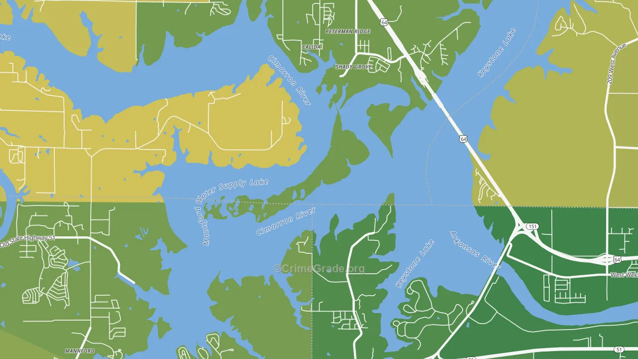 Calida, OK Map of Vandalism Rates