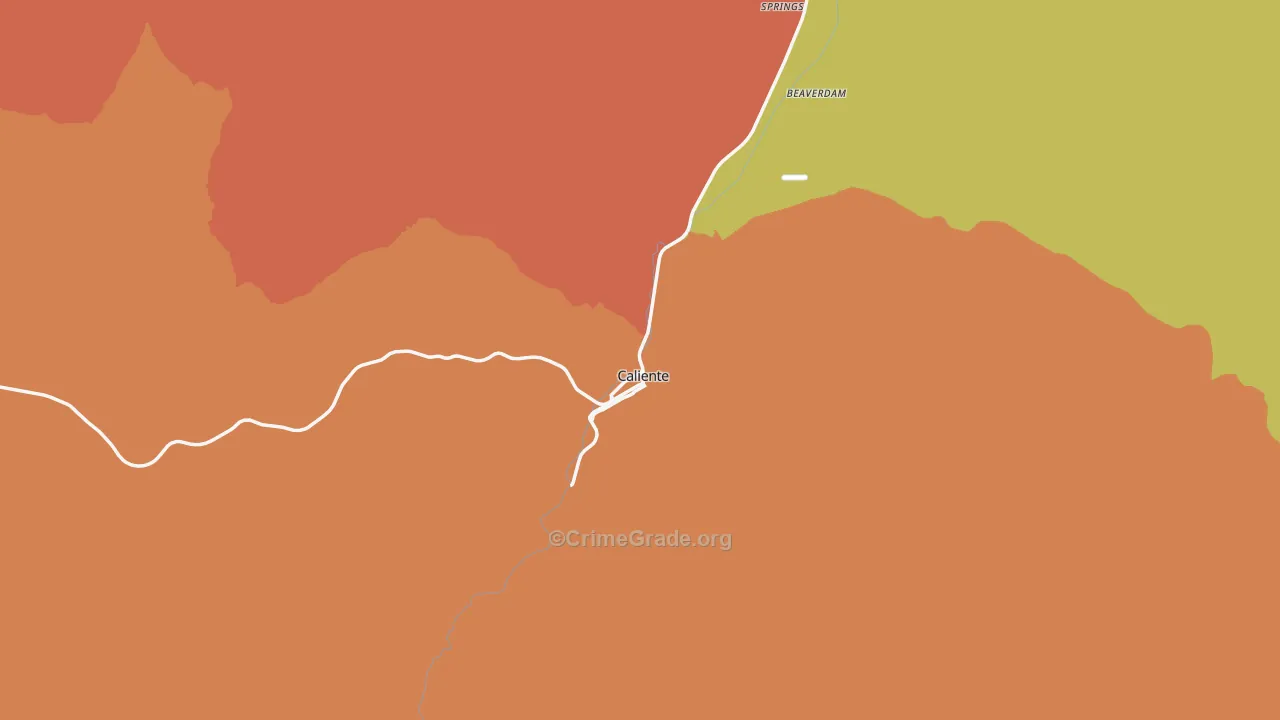 Caliente, NV Map of Vandalism Rates