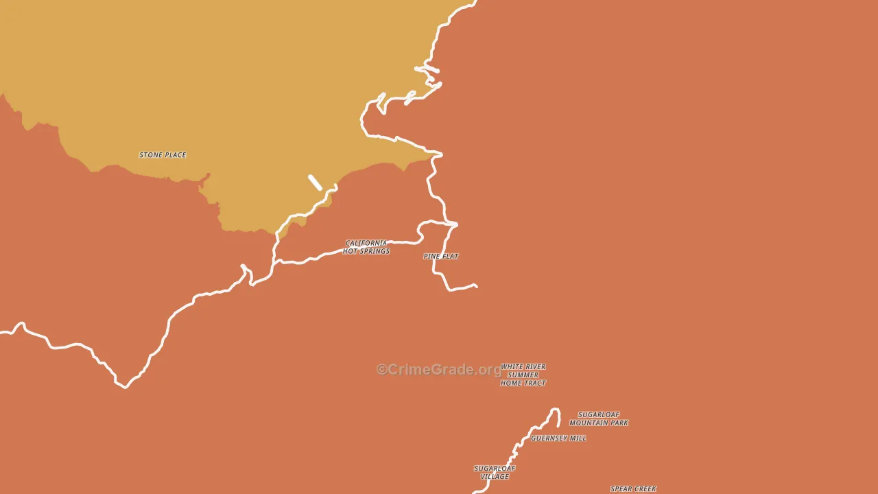 California Hot Springs, CA Map of Vandalism Rates