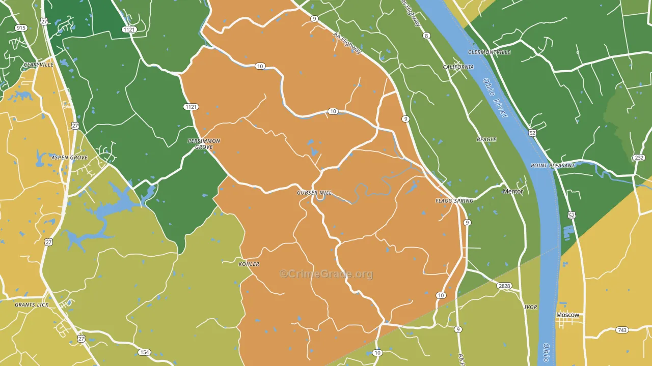 California, KY Map of Vandalism Rates