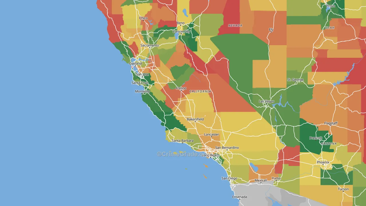 California Map of Vandalism Rates